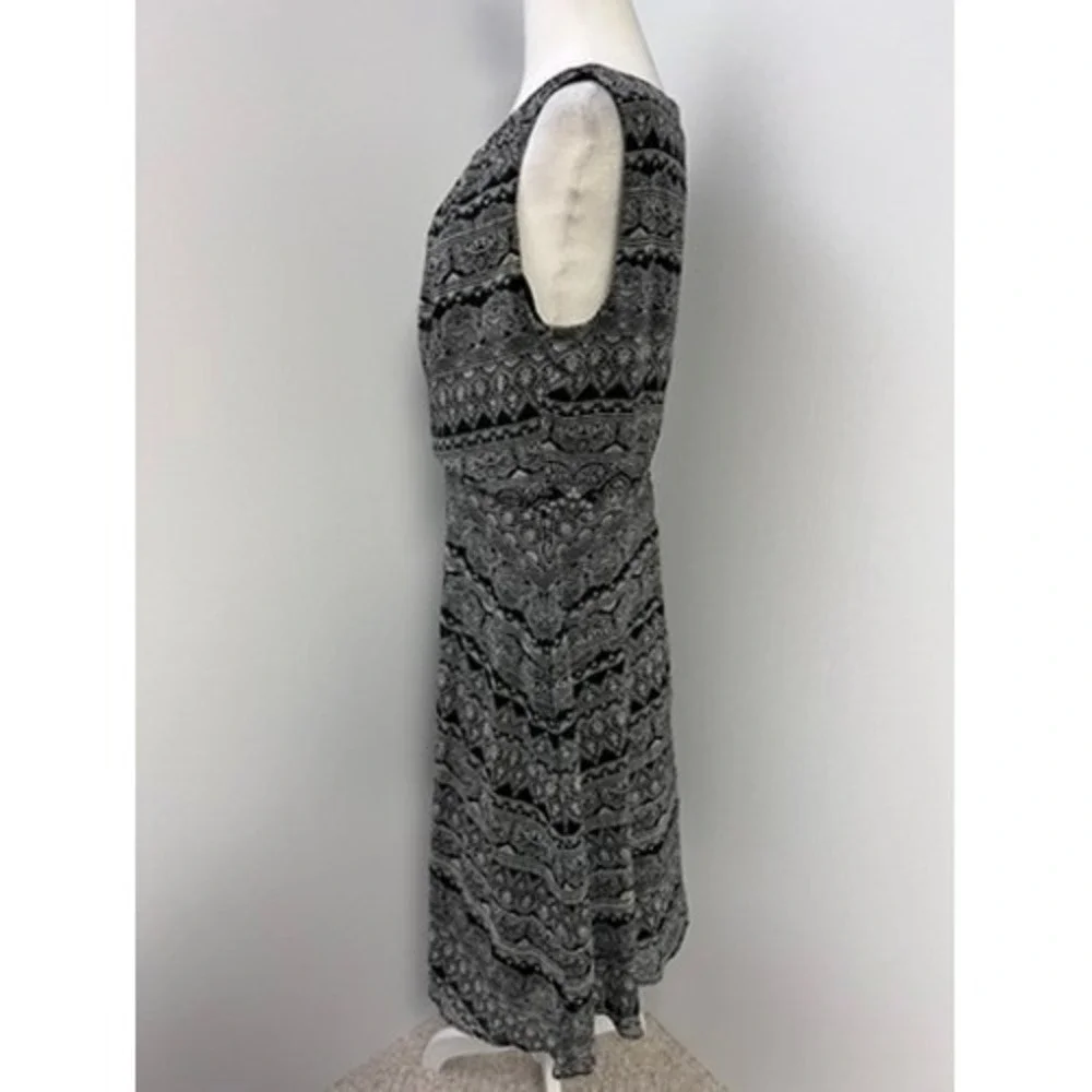 Ryan Michelle‎ Black White Paisley Print Sleeveless Dress Size 14 Career